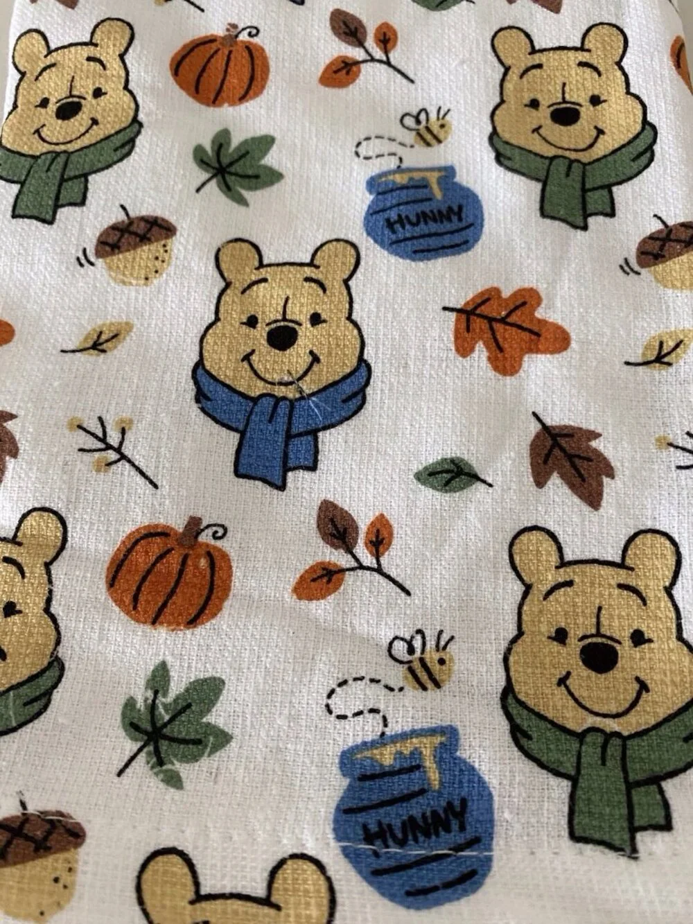 2 Pack Disney Winnie The Pooh Autumn Fall Leaves Acorns Kitchen Towels 16 X 26”